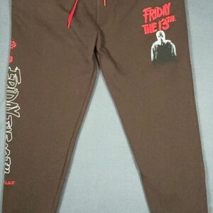 Friday the 13th Graphic Brown Joggers